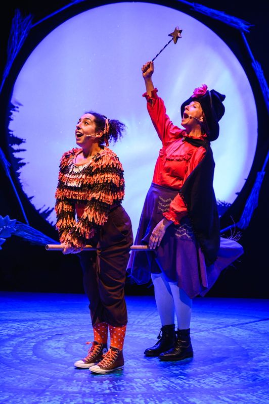 Two actors on stage.