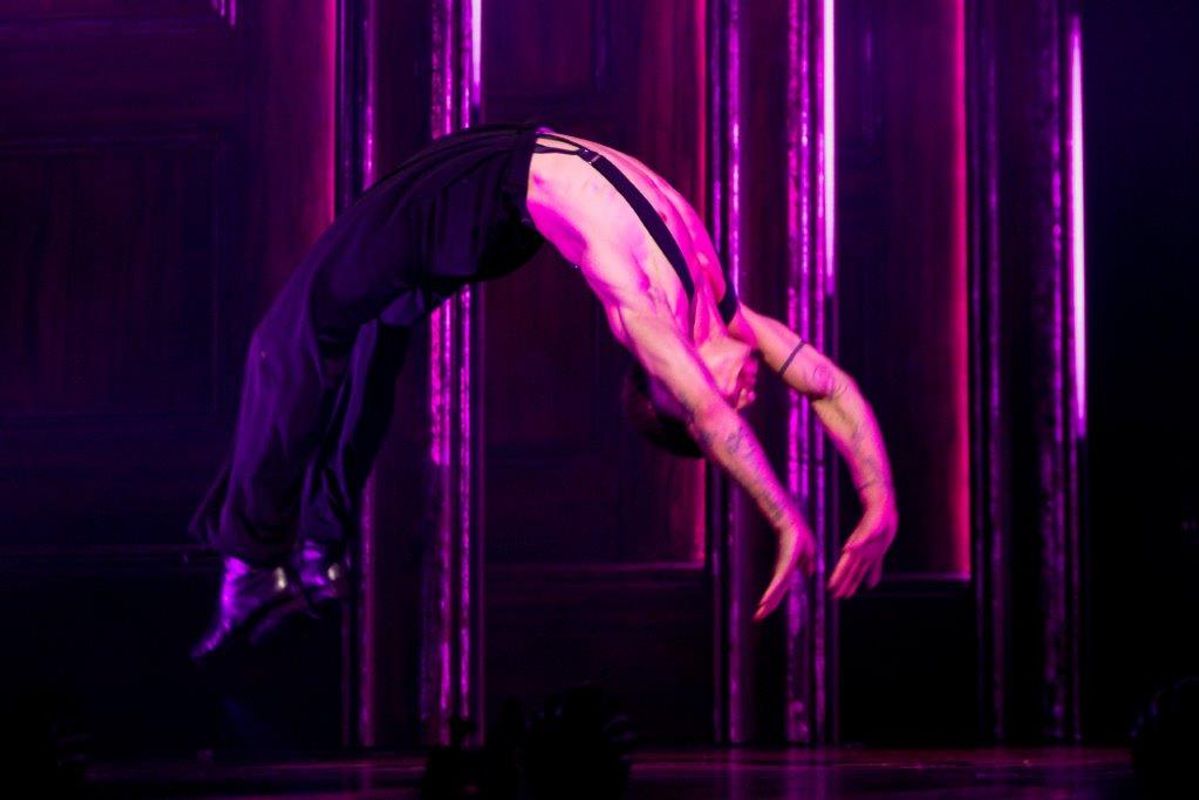 A dance is doing a backflip